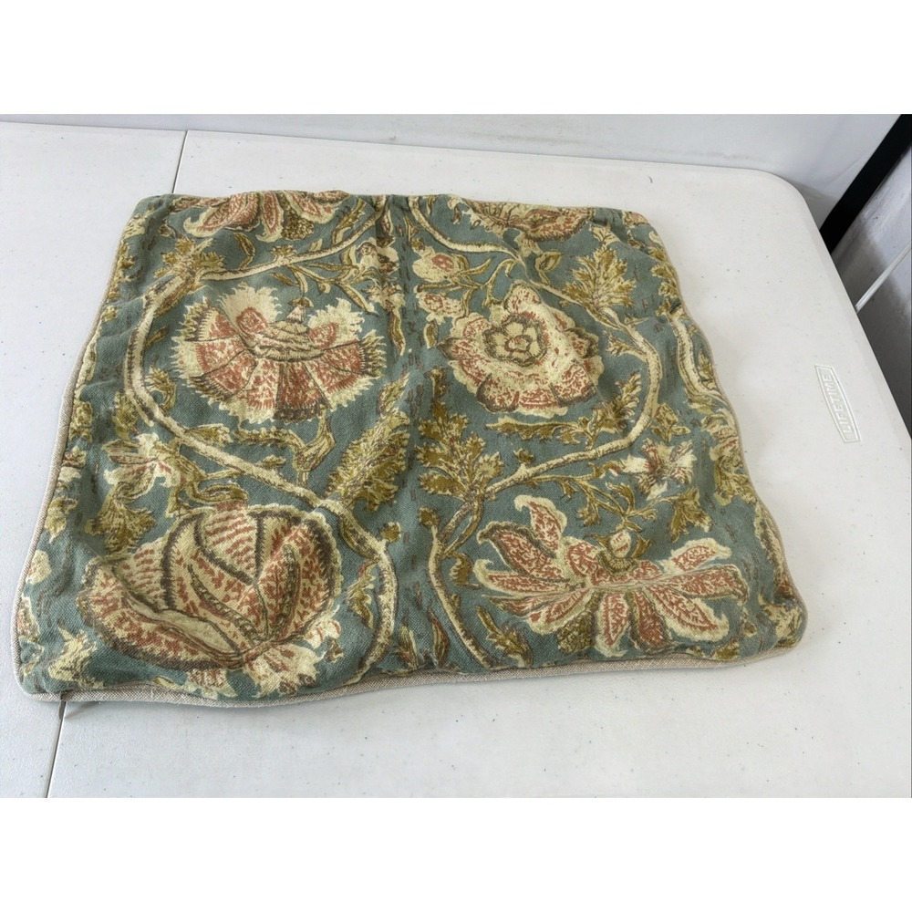 POTTERY BARN PENELOPE Paisley Cotton Pillow Sham BLUE-GREEN 20x20